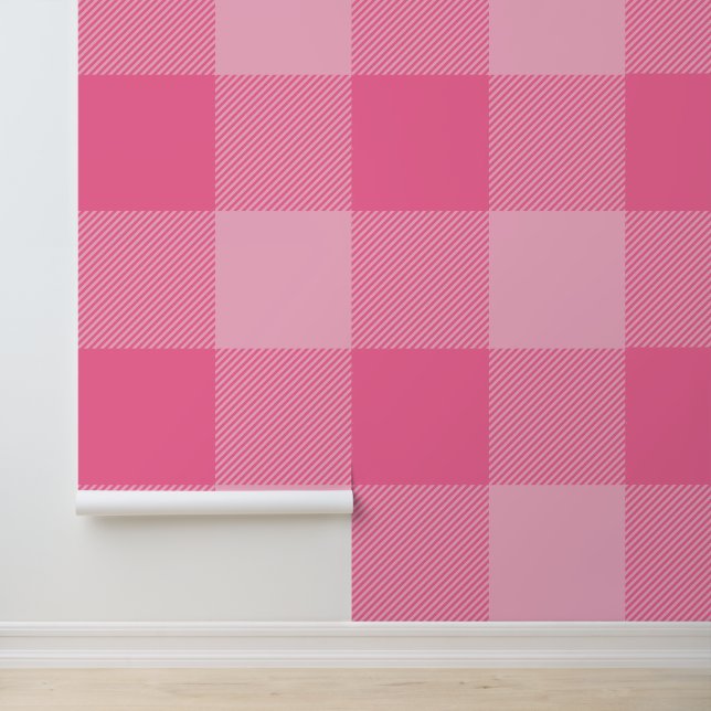 Papier Peint Énorme plaid rose français Buffalo (Application)