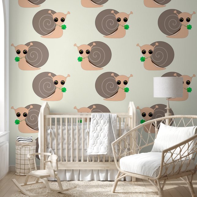 Papier Peint Escargot mignon avec Clover (Enfants)