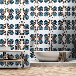 Papier Peint Escargot moderne à effet rétro