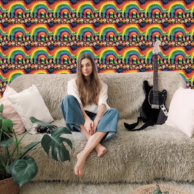 Papier Peint Été d'amour Fleur puissance Rainbow Peel et Bâton (Créateur téléchargé)