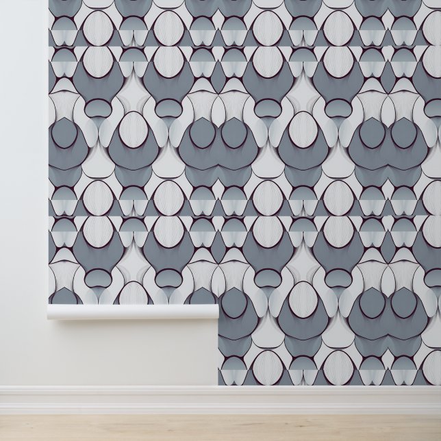 Papier Peint Ethereal Scales : moderne gris et blanc Abstrait (Application)