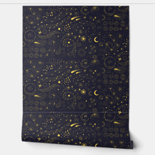 Papier Peint étoile céleste étoile étoile lune mignonne bleu ja