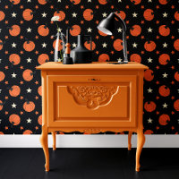 Étoiles de citrouille noires et orange Halloween e