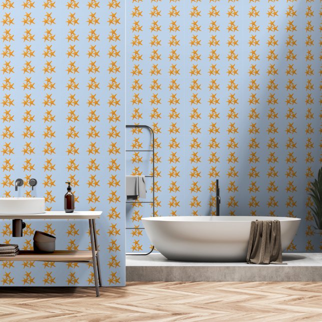 Papier Peint Étoiles de mer côtières (Salle de bain)