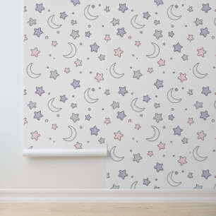 Papier Peint Étoiles et Lunes