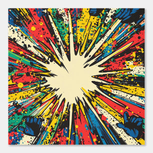 Papier Peint Explosion d'art pop de style comique (2)