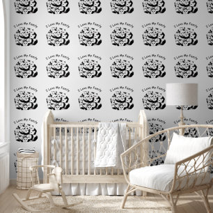 Papier Peint Famille Heureuse Panda Texte Personnalisé Drôle