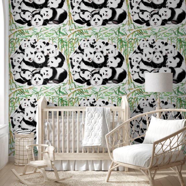 Papier Peint Famille Panda Funny (Enfants)