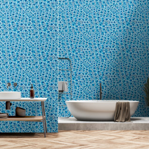 Papier Peint Fantaisie Abstraite de Glace Mosaïque Bleu et Blan