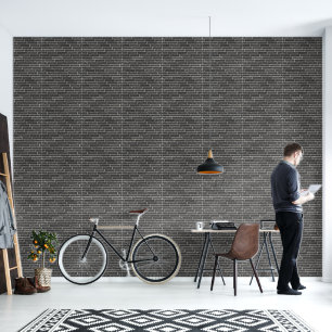 Papier Peint Faux Old Black Brick Wall