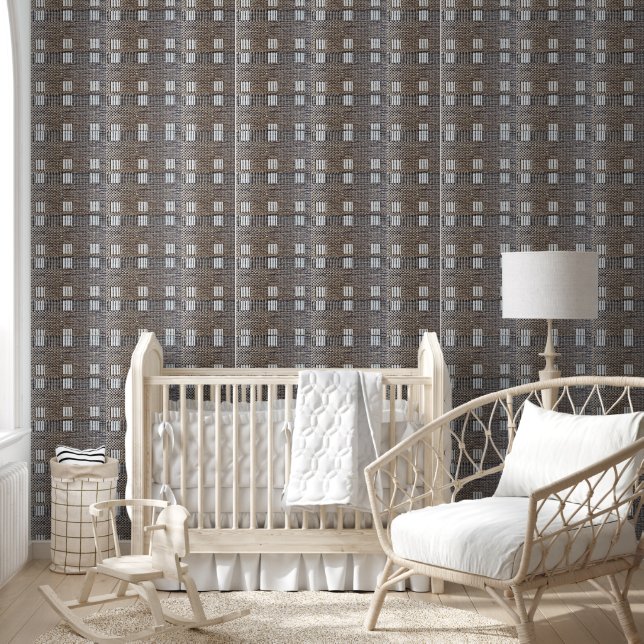 Papier peint Faux White & Beige Weave Aspect (Enfants)