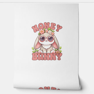 Papier Peint Femme Vintage Pâques Honey Bunny Fleurs Lapin L