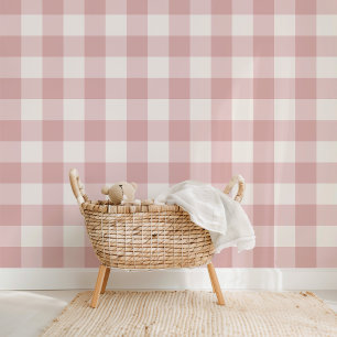 Papier Peint Ferme En vichy Dusty Rose
