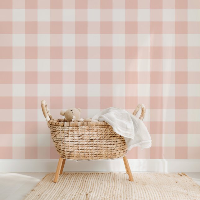 Papier Peint Ferme En vichy Pêche sucrée (Créateur téléchargé)