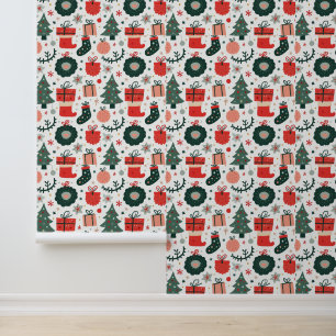 Papier Peint Festif Noël Motif Design