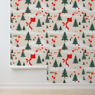 Papier Peint Festive Winter Wonderland Motif