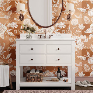 Papier Peint Feuillage Automne Fleurs Automnes & Citrouille Ora