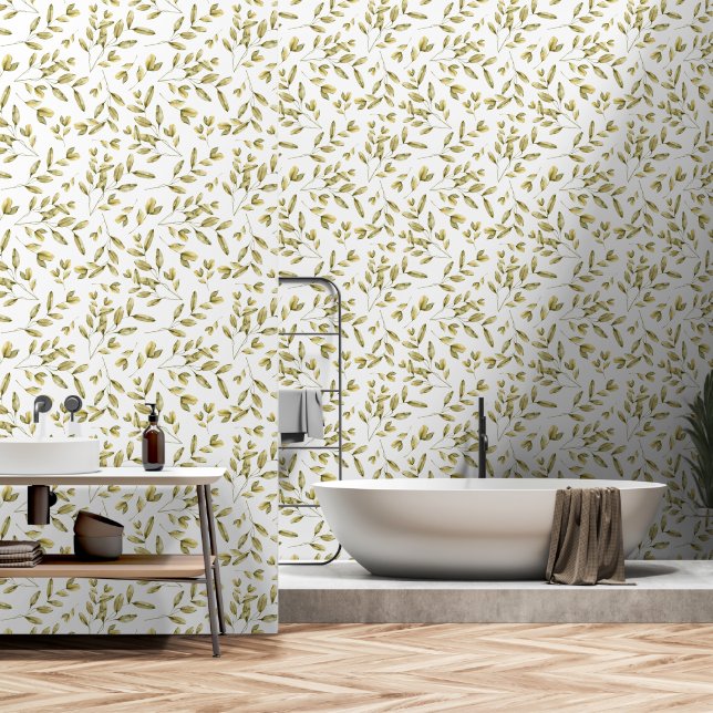 Papier Peint Feuillage d'automne motif bois nature extérieure s (Salle de bain)