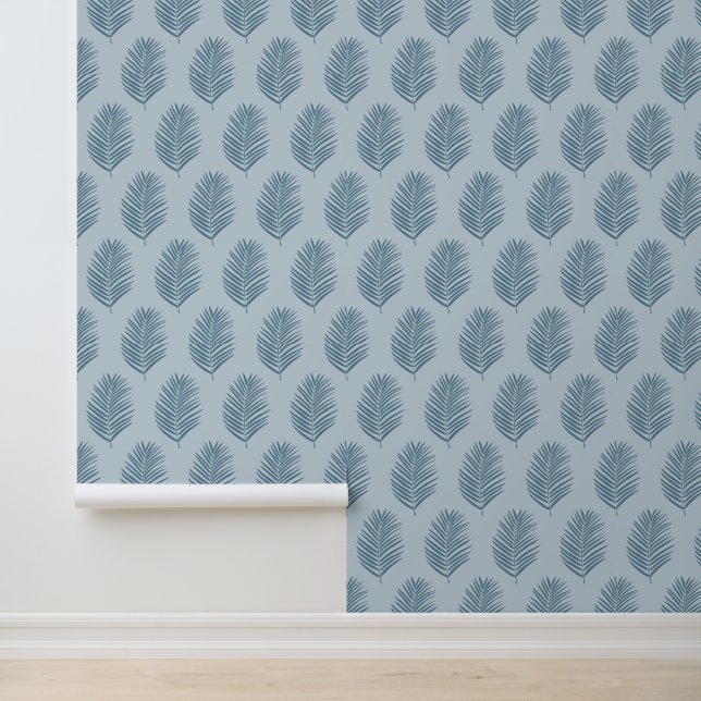 Papier Peint Feuille de palmier bleu clair (Application)