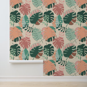 Papier Peint Feuille moderne Boho Chic Tropical Monstera Motif