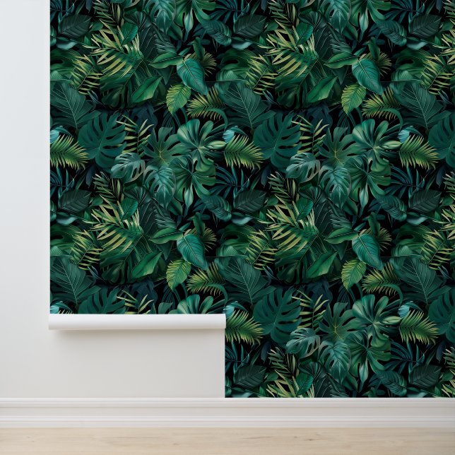 Papier Peint Feuilles de la forêt tropicale tropicale (Application)