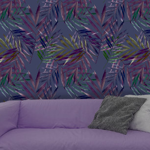 Papier Peint Feuilles de palme tropicale exotique vibrants sur