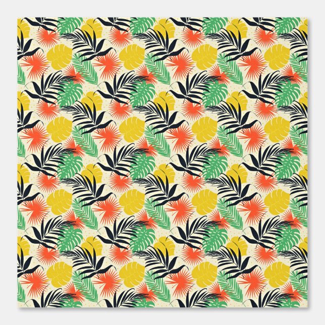 Papier Peint Feuilles tropicaux exotiques (Recto)
