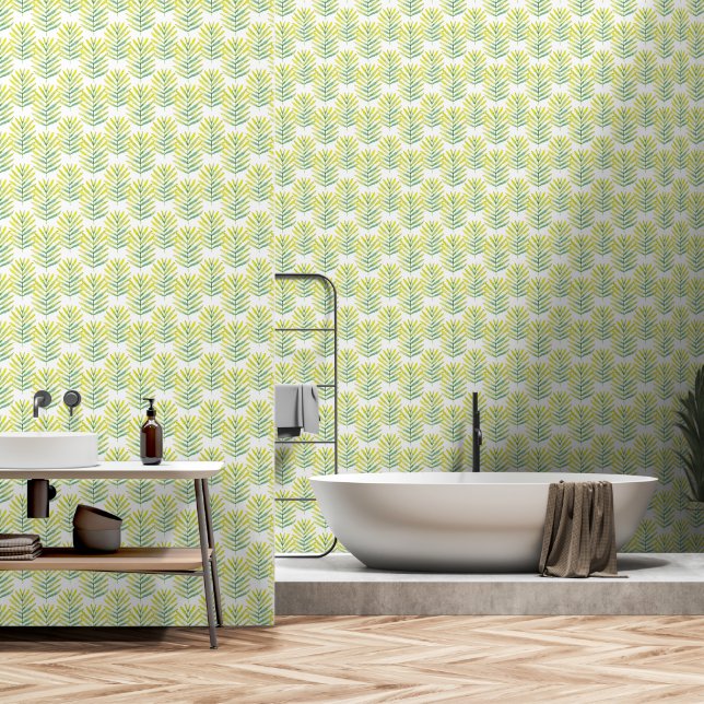 Papier Peint Feuilles verts délicieux (Salle de bain)