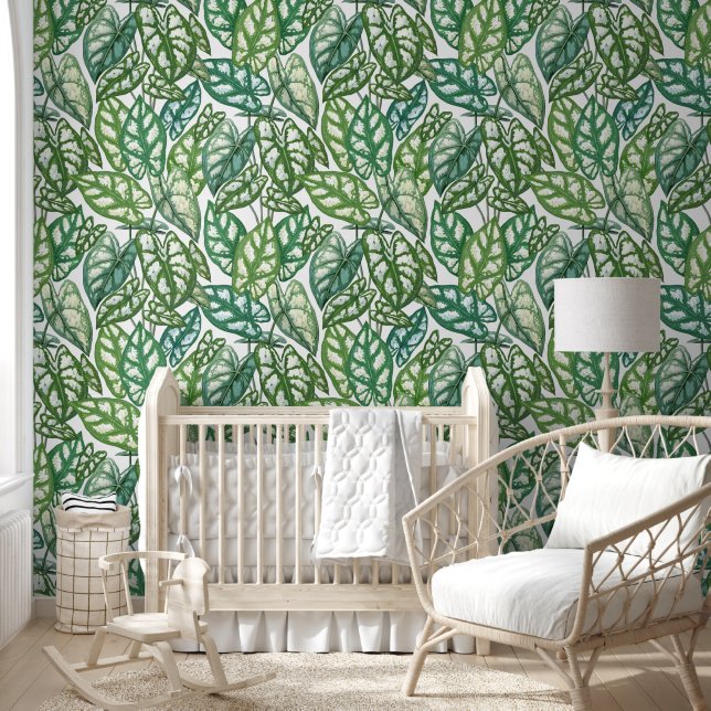 Papier Peint Feuilles verts tropicaux (Enfants)