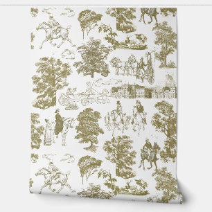 Papier Peint Fierté et Préjugés Chevaux Or Toile Beige