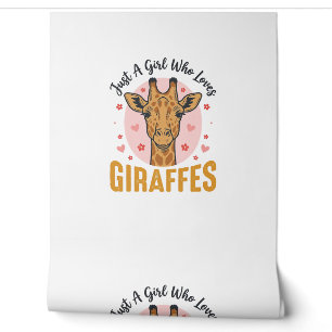 Papier Peint Fille qui aime les girafes Dessin de gravure vinta