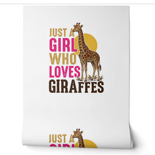 Papier Peint Fille qui aime les girafes Vintage Giraffe Shirt D