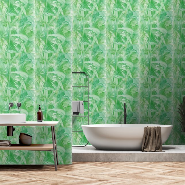 Papier Peint Flamme verte (Salle de bain)