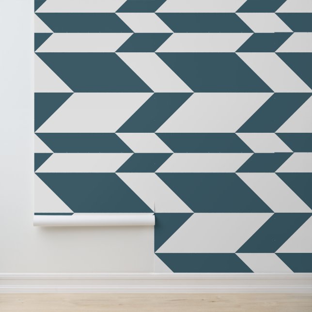 Papier Peint Flèche à deux tons gras Chevron Bleu Bleu Bleu (Application)