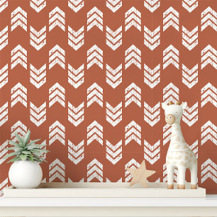 Papier Peint Flèche Chevron en Terracotta