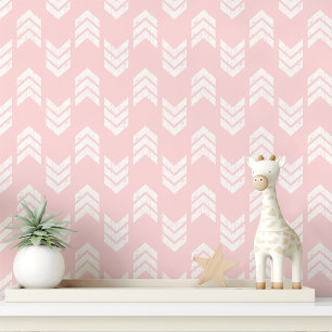 Papier Peint Flèche Chevron Rose