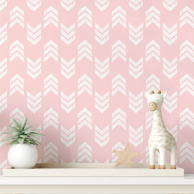 Papier Peint Flèche Chevron Rose (Créateur téléchargé)