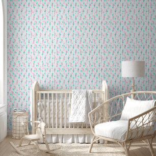 Papier Peint Flèches sarcelle et rose personnalisées