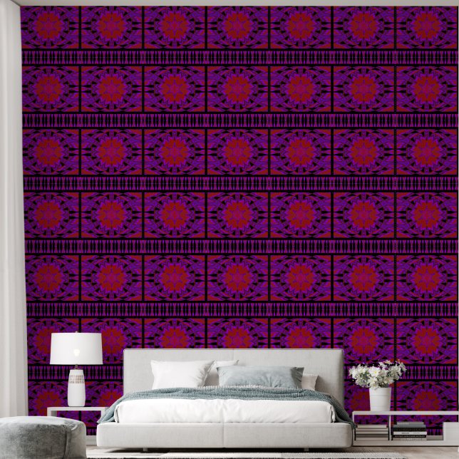 Papier Peint Fleur à vent violette 5 (Chambre à coucher)
