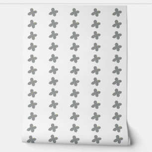 Papier Peint Fleur blanche Motif gris moderne simple