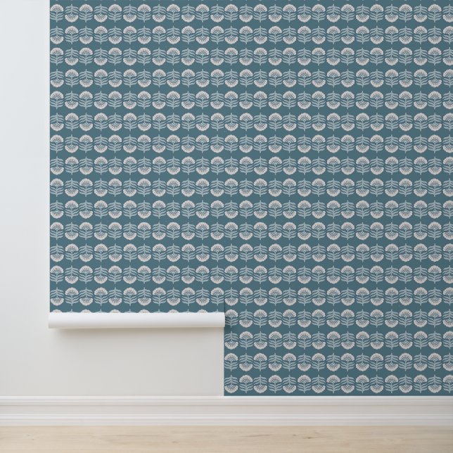 Papier Peint Fleur Bleue Boho (Application)