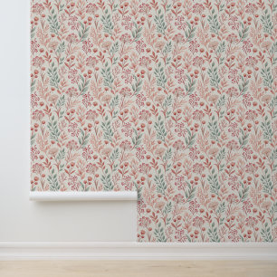 Papier Peint Fleur de cerisier rose, Floral et Motif Feuille