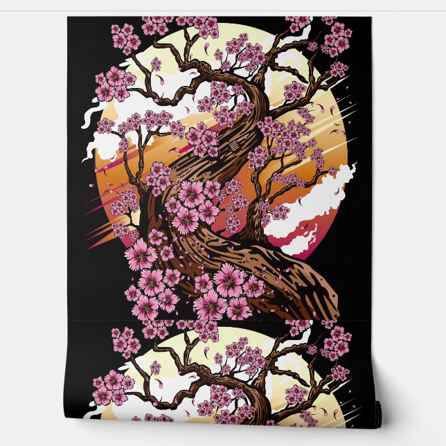 Papier Peint Fleur de cerisier sauvage (Déroulement)