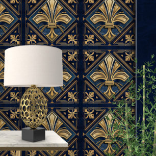 Papier Peint Fleur de lis Art déco