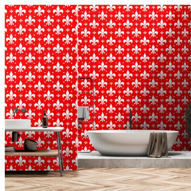 Papier Peint Fleur de lis rouge Motif (Créateur téléchargé)