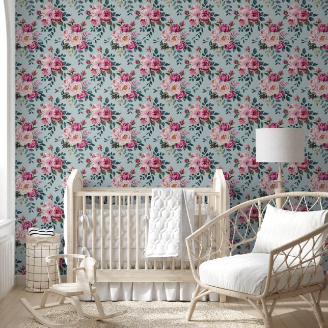 Papier Peint Fleur de rose poussiéreuse grandmillénariste (Enfants)
