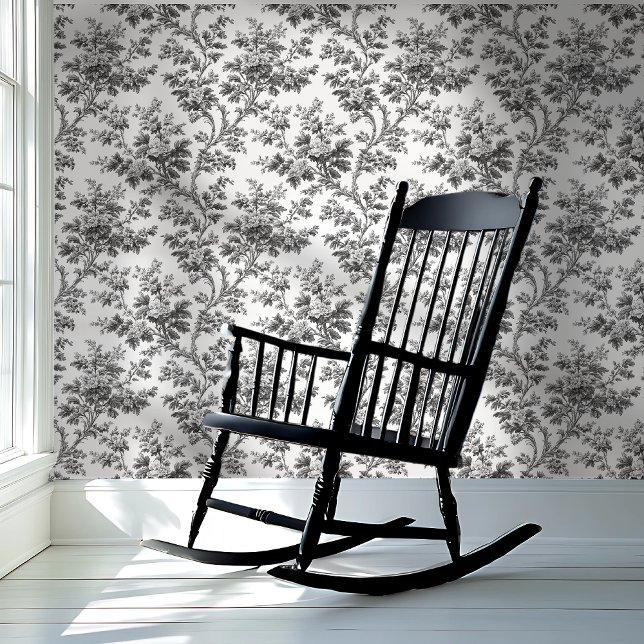 Papier Peint Fleur de vigne noir et blanc à décoller-coller (Créateur téléchargé)