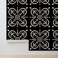 Fleur Du Lys Géométrique Noir Et Blanc