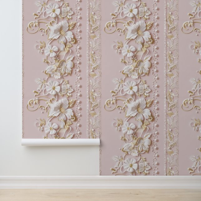 Papier Peint Fleur élégante rose (Application)