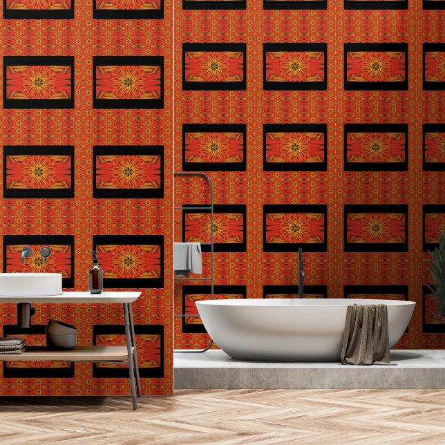 Papier Peint Fleur en bois 1 (Salle de bain)